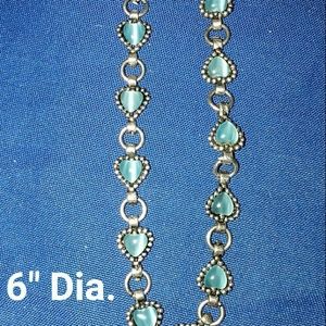 .925 Steling Silver Bracelet w/ Teal Stones